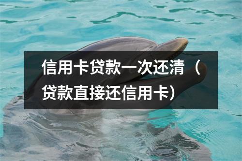 信用卡贷款一次还清（贷款直接还信用卡）