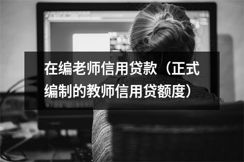 在编老师信用贷款（正式编制的教师信用贷额度）