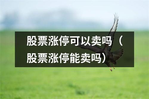 股票涨停可以卖吗（股票涨停能卖吗）