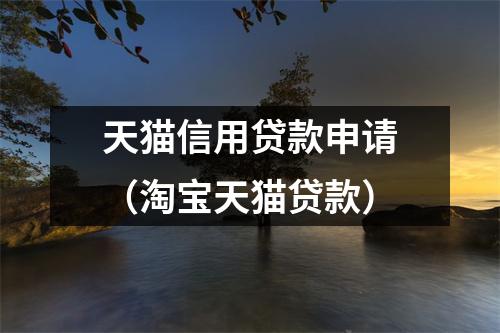 天猫信用贷款申请(淘宝天猫贷款)