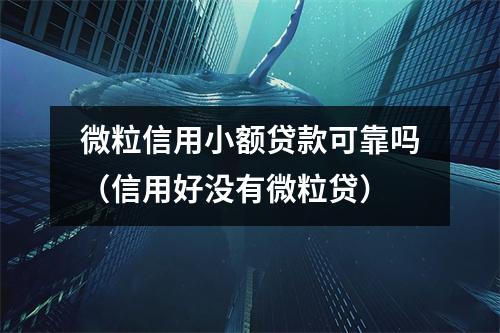 微粒信用小额贷款可靠吗（信用好没有微粒贷）