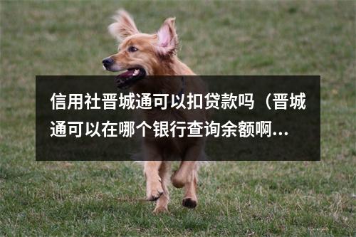 信用社晋城通可以扣贷款吗（晋城通可以在哪个银行查询余额啊）