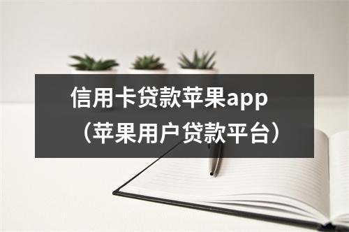信用卡贷款苹果app（苹果用户贷款平台）