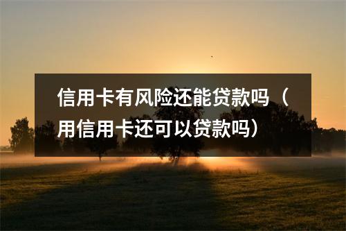 信用卡有风险还能贷款吗(用信用卡还可以贷款吗)