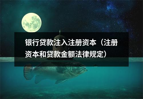 银行贷款注入注册资本（注册资本和贷款金额法律规定）