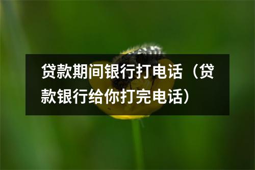 贷款期间银行打电话（贷款银行给你打完电话）