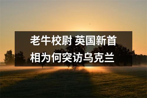 老牛校尉 英国新首相为何突访乌克兰