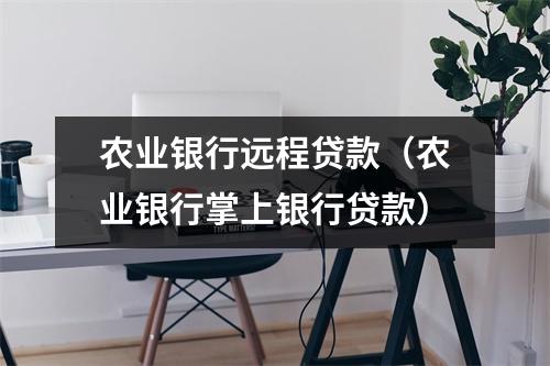农业银行远程贷款（农业银行掌上银行贷款）