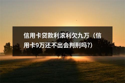 信用卡贷款利滚利欠九万（信用卡9万还不出会判刑吗?）