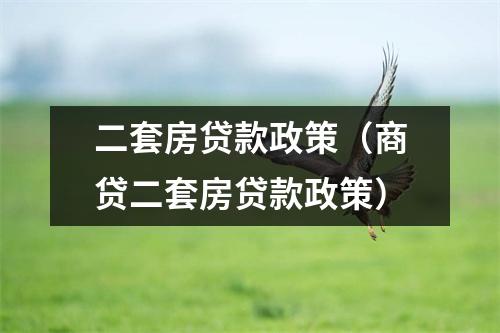 二套房贷款政策（商贷二套房贷款政策）