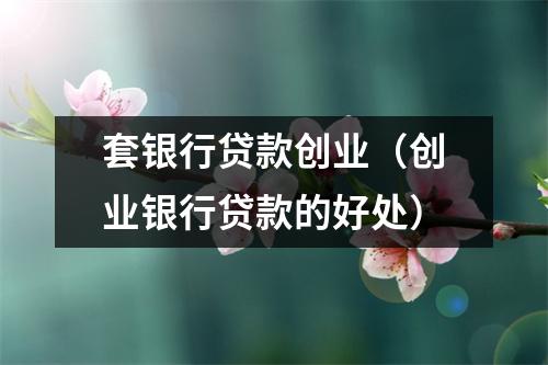 套银行贷款创业（创业银行贷款的好处）