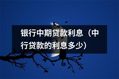 银行中期贷款利息（中行贷款的利息多少）