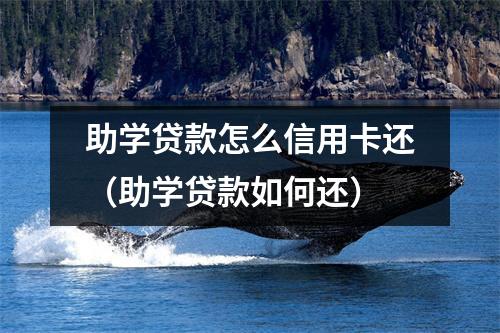 助学贷款怎么信用卡还（助学贷款如何还）