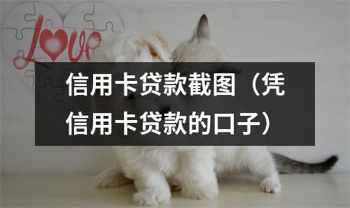 信用卡贷款截图（凭信用卡贷款的口子）
