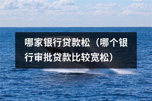 哪家银行贷款松（哪个银行审批贷款比较宽松）