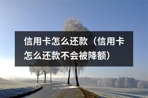 信用卡怎么还款（信用卡怎么还款不会被降额）