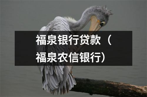 福泉银行贷款（福泉农信银行）