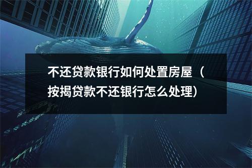 不还贷款银行如何处置房屋（按揭贷款不还银行怎么处理）