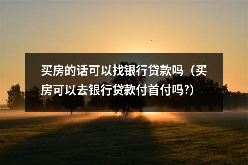 买房的话可以找银行贷款吗（买房可以去银行贷款付首付吗?）