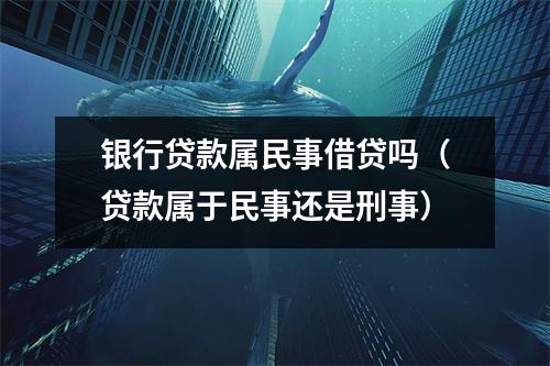 银行贷款属民事借贷吗（贷款属于民事还是刑事）