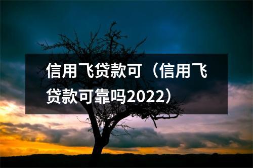 信用飞贷款可（信用飞贷款可靠吗2022）