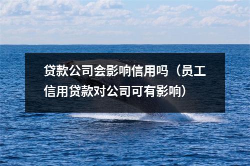 贷款公司会影响信用吗(员工信用贷款对公司可有影响)