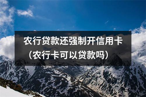 农行贷款还强制开信用卡（农行卡可以贷款吗）