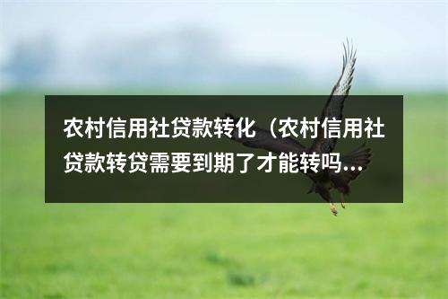 农村信用社贷款转化（农村信用社贷款转贷需要到期了才能转吗）