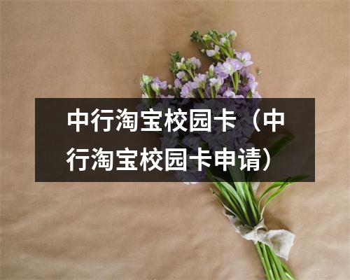 中行淘宝校园卡（中行淘宝校园卡申请）