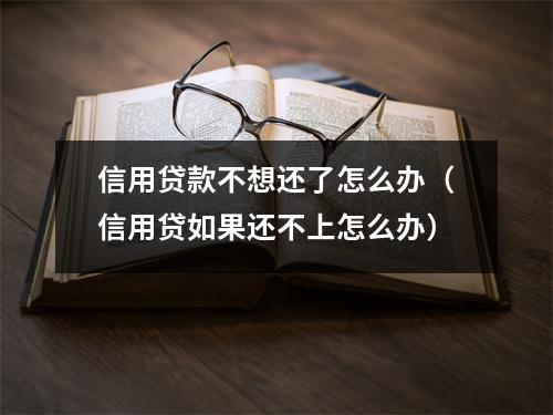 信用贷款不想还了怎么办（信用贷如果还不上怎么办）