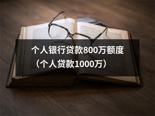 个人银行贷款800万额度(个人贷款1000万)
