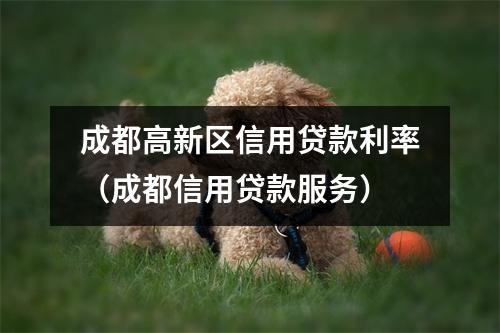 成都高新区信用贷款利率（成都信用贷款服务）