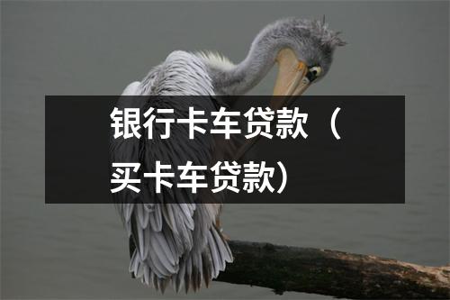 银行卡车贷款（买卡车贷款）