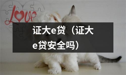 证大e贷（证大e贷安全吗）