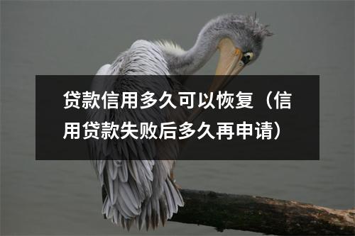 贷款信用多久可以恢复（信用贷款失败后多久再申请）