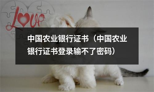 中国农业银行证书（中国农业银行证书登录输不了密码）