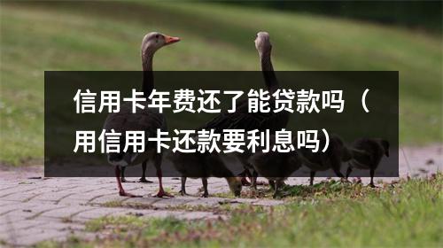 信用卡年费还了能贷款吗（用信用卡还款要利息吗）