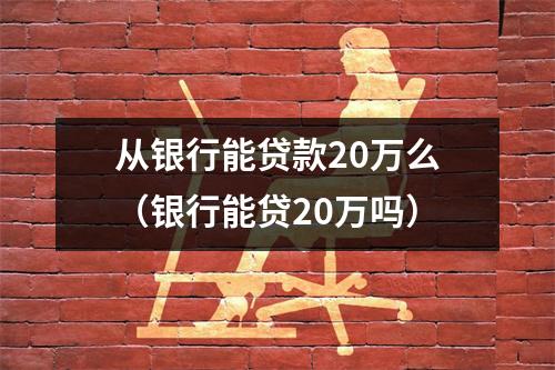 从银行能贷款20万么（银行能贷20万吗）