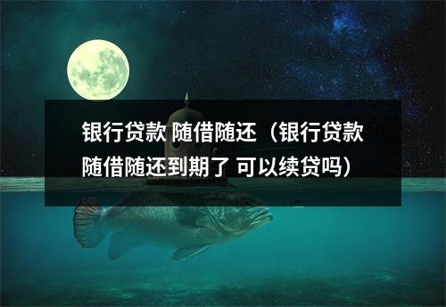 银行贷款 随借随还（银行贷款随借随还到期了 可以续贷吗）