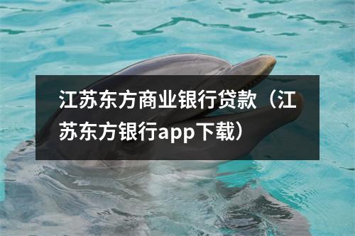 江苏东方商业银行贷款（江苏东方银行app下载）