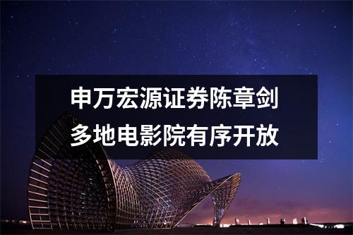 申万宏源证券陈章剑 多地电影院有序开放