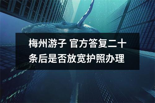 梅州游子 官方答复二十条后是否放宽护照办理