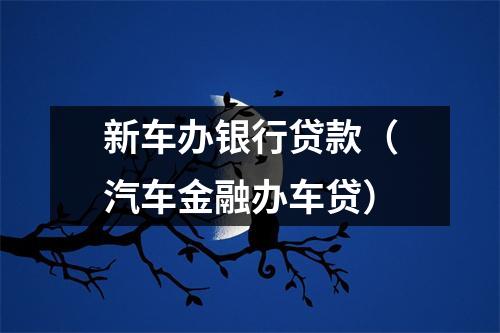 新车办银行贷款（汽车金融办车贷）