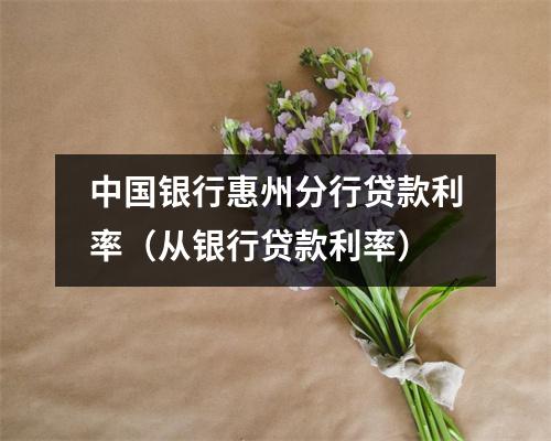中国银行惠州分行贷款利率（从银行贷款利率）