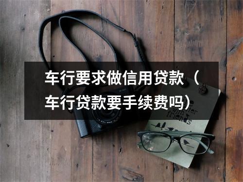 车行要求做信用贷款(车行贷款要手续费吗)