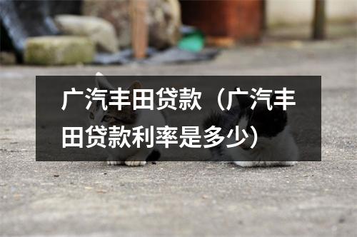 广汽丰田贷款（广汽丰田贷款利率是多少）