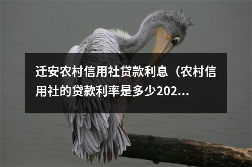 迁安农村信用社贷款利息（农村信用社的贷款利率是多少2021）