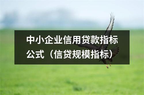 中小企业信用贷款指标公式（信贷规模指标）