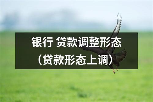 银行 贷款调整形态（贷款形态上调）