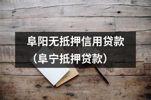 阜阳无抵押信用贷款（阜宁抵押贷款）